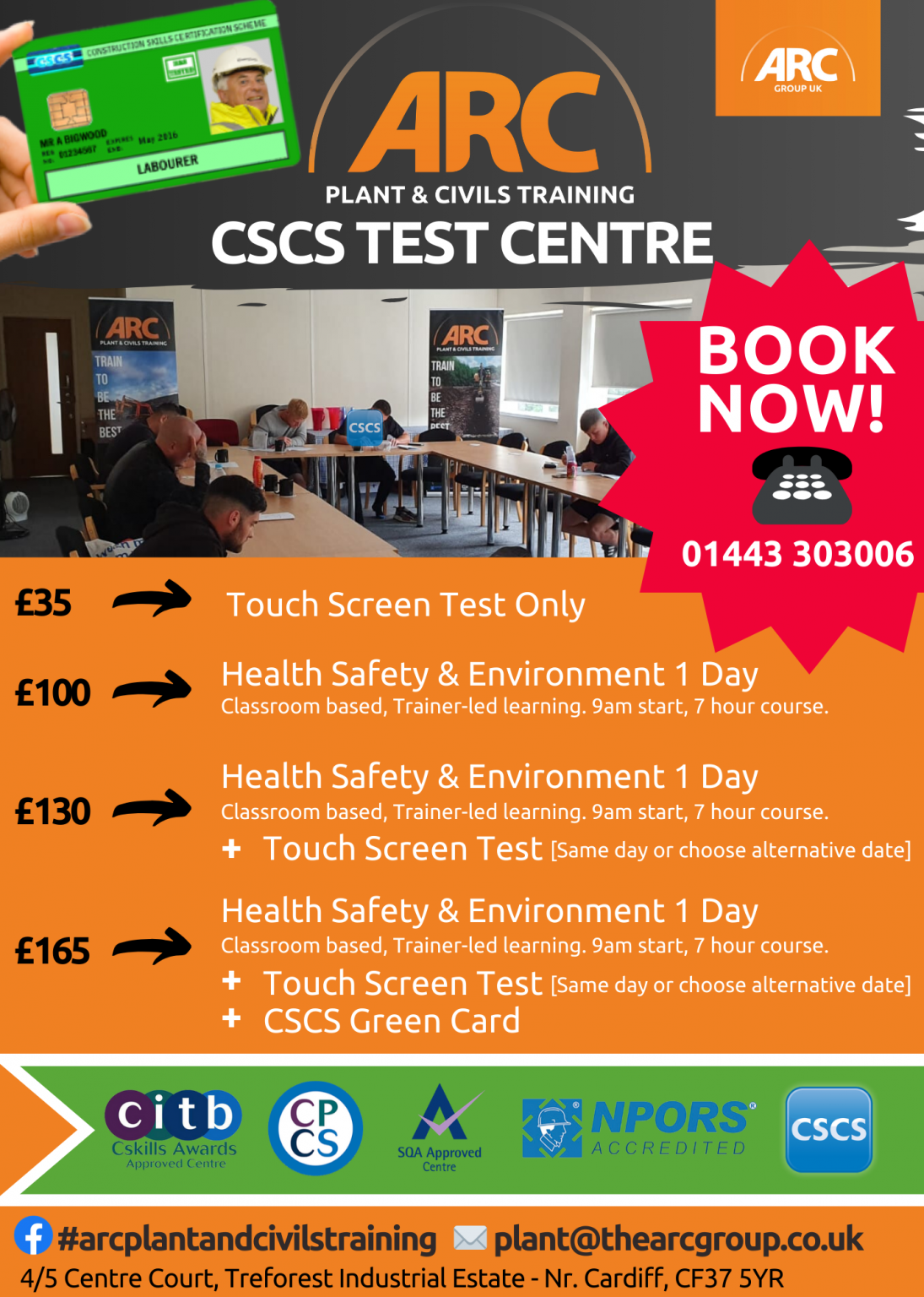 CSCS Test Centre Cardiff ARC Plant and Civils Training